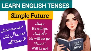 Learn English Tenses Future SIMPLE  Future Indefinite Tense in Urduhindi  Examples  Translation [upl. by Htidirrem]