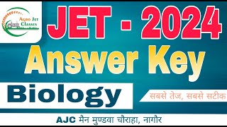 JET 2024 Paper Solution 2024  JET Answer Key 2024  BIOLOGY answerkeyjet2024 [upl. by Nosnehpets969]