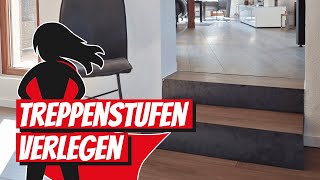 Treppenstufen bodengleich verlegen  Bauhelden [upl. by Celio]