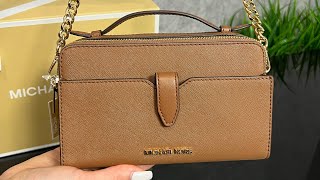 MICHAEL KORS Jet Set Medium Saffiano Leather Smartphone DoubleZip Crossbody Bag luggage [upl. by Ecinej]