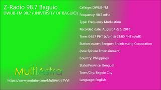 ZRadio 987 Baguio City  DWUBFM  Signon amp Signoff August 4 amp 5 2018 [upl. by Blake]