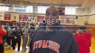 Kevin Joberty Sr and his son Kevin Jr talk about Jr’s signing with Syracuse University Football [upl. by Gnoh]