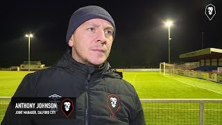 Brackley Town 40 Salford City  Anthony Johnson post match interview  FA Trophy [upl. by Ardnasal]