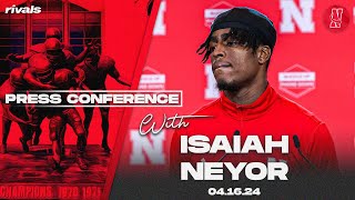 Nebraska Football Husker receiver transfer Isaiah Neyor discusses joining program April 16 2024 [upl. by Netaf]