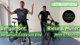 EBike Vergleich 2022 Riese amp Müller Nevo GT touring VS Bergamont EVille SUV Elite ConRad [upl. by Itnuahsa699]