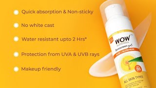 Wow sunscreen gel  Gel based sunscreen  No white cast  Makeup Friendly sunscreen viralvideo [upl. by Lach]