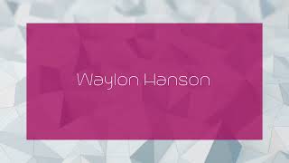 Waylon Hanson  appearance [upl. by Duke]