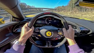 POV 1109hp Novitec Ferrari SF90 Spider on the Autobahn [upl. by Notniuq]