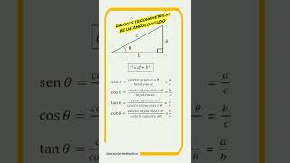 RAZONES TRIGONOMETRICAS DE UN ANGULO AGUDO matemáticas trigonometría razonestrigonometricas [upl. by Abbott]