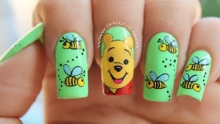 Decoración de uñas winnie the pooh  Winnie the Pooh nails [upl. by Leveridge160]