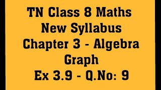 TN Class 8 Maths New Syllabus  Chapter 3 Algebra  Graph  Ex 39 QNo 9 [upl. by Quartis27]