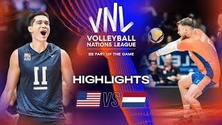 🇺🇸 USA vs 🇳🇱 NED  Highlights Week 1  Mens VNL 2023 [upl. by Ahsirk621]