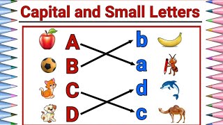 Match capital letters with small letters  English worksheets for kids [upl. by Marmion]