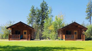 14x24 Log Cabins Walk Through Single Level Finished West Glacier Montana [upl. by Lacee]