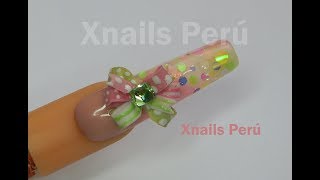 Uñas de Gel Encapsulado en 3 fases con gel y Moño Higth 3d  4d  Xnails Peru [upl. by Enimzaj537]