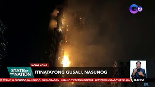 Itinatayong gusali nasunog  SONA [upl. by Duaner]