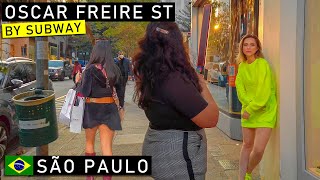 Walk in São Paulo streets 🇧🇷 Oscar Freire st by subway  Brazil 【4K】2021 [upl. by Alexandro406]