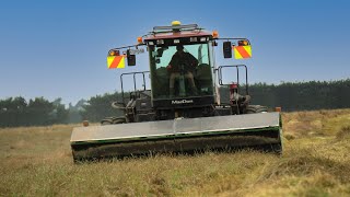 Windrowing Grass Seed  John Deere Legacy Front [upl. by Iramat]