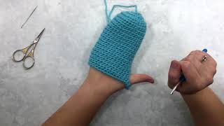 How to Crochet a Mitten for Beginners  Right Handed [upl. by Satsok]