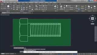 Dibujo en AutoCAD del perfil de la rosca de un tornillo M20X50 [upl. by Eznyl]