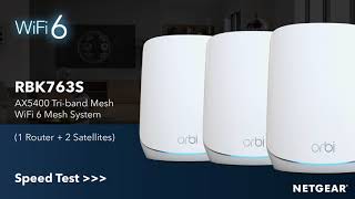 NETGEAR Orbi RBK763S Triband WiFi 6 Mesh System Speed Test [upl. by Kylstra900]