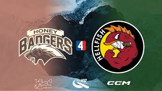 Honey Badgers VS Hellfish  Div 4  7th August  IceHQ Beer League ice hockey [upl. by Auqeenwahs]