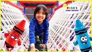 Crayola Experience Giant Indoor Kids play area with Ryans Family Review [upl. by Adnhoj]