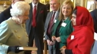 Malala Yousafzai the Teenager Who Was Shot by the Taliban Meets Queen Elizabeth [upl. by Eimmac191]