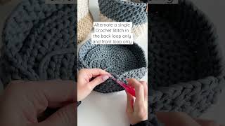 Crochet stitch for baskets  beginner friendly [upl. by Laeynad]