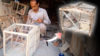 How Amazing Birds Cage Making Using Wood  How We Make Bird Cage [upl. by Demb711]