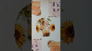 Sunflower and Floral Theme Journal Time relaxingjournal aestheticjournal soothingjournaling [upl. by Nosecyrb]