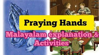 Praying Hands Malayalam explanation and activities Unit 4 Class 7 English ENGLISH MASTER [upl. by Ellynad]