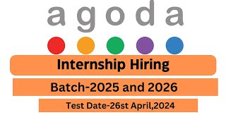 Agoda Off Campus Hiring 2024  Internship Hiring 2024  2025 and 2026 Batch Eligible  Apply Now [upl. by Irtimd]