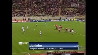 Juninho Pernambucano Goal 05112003 FC Bayern Munchen  Olympique Lyonnais 12 [upl. by Eitsrik]