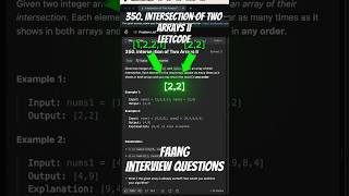 Leetcode 350  Intersection of Two Arrays II [upl. by Eerahc]