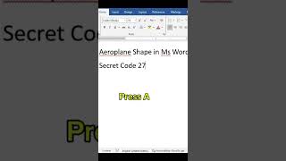 Aeroplane✈️️ shape in Ms Word microsoftoffice viral trending secret code aeroplane [upl. by Intyrb]