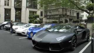 £5m Supercar Carpark  2 Rare Veyrons Koenigsegg Agera R Aventador Mansory Ghost R8 GT [upl. by Otilrac]