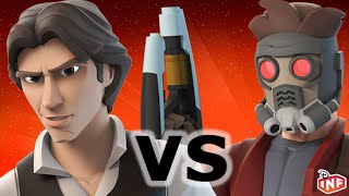 Han Solo vs StarLord sarlacc pit arena fight Disney Infinity toy box [upl. by Hanavas90]