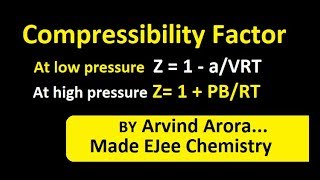 Value of Compressibility Factor zat low pressure and high pressureJEE Mains 2014 Q amp A [upl. by Errised]