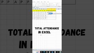 💯 magic 🪄 Total Attendance in school staff 👍💯🪄 shorts excel viralvideo [upl. by Euqirdor]