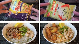 Vietnamese Instant Noodles  Oh Ricey Phnom Penh Hủ Tiếu Miliket Spicy Shrimp w Satay 4K ASMR [upl. by Azarcon]