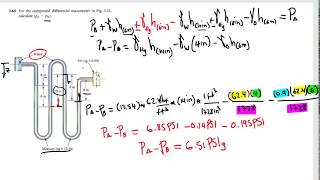 MECÁNICA DE FLUIDOS Manómetro diferencial compuesto Ejercicio resuelto Problema 368 ROBERT MOTT [upl. by Nosila152]