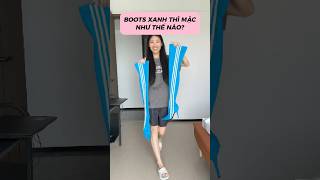 ĐÔI BOOTS MÀU XANH 🤔 makeup beauty fashion stylish [upl. by Etnovert]