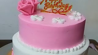 Easy two tier cake design idea 🎂 cakedecoration viral trendingvideo [upl. by Jeane]