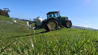 Spraying on urea to keep the grass cranking [upl. by Mori239]