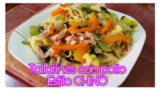 Tallarines con pollo y verduras estilo CHINO [upl. by Aeynod]