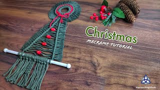 Macrame Tutorial  Easy Christmas Tree  Wall Hanging DIY [upl. by Cleve]