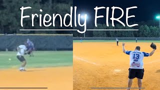 A Lot of Friendly Fire ALMOST  Georgia Slowpitch Softball [upl. by Noirred63]