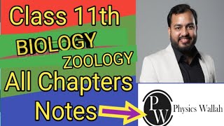 Class 11th Biology Zoology All Chapter Notes Physics Wallah Notes Handwritten Notes Biology [upl. by Yarw682]