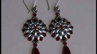 Sidonias handmade jewelry  Superduo Victorian Earrings tutorial [upl. by Ralston]